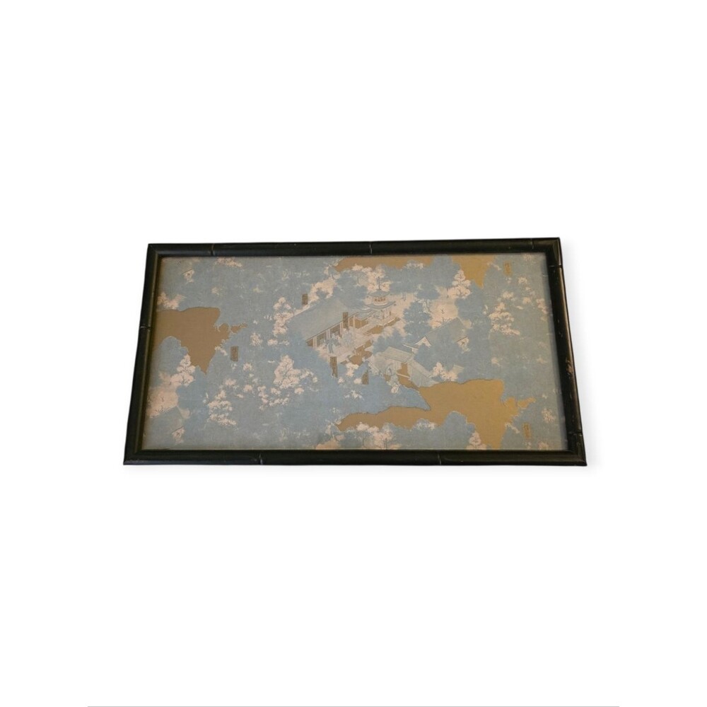 Metropolitan Museum of Art Vintage Japanese Screen Wall Decor Framed Art 14x7.5